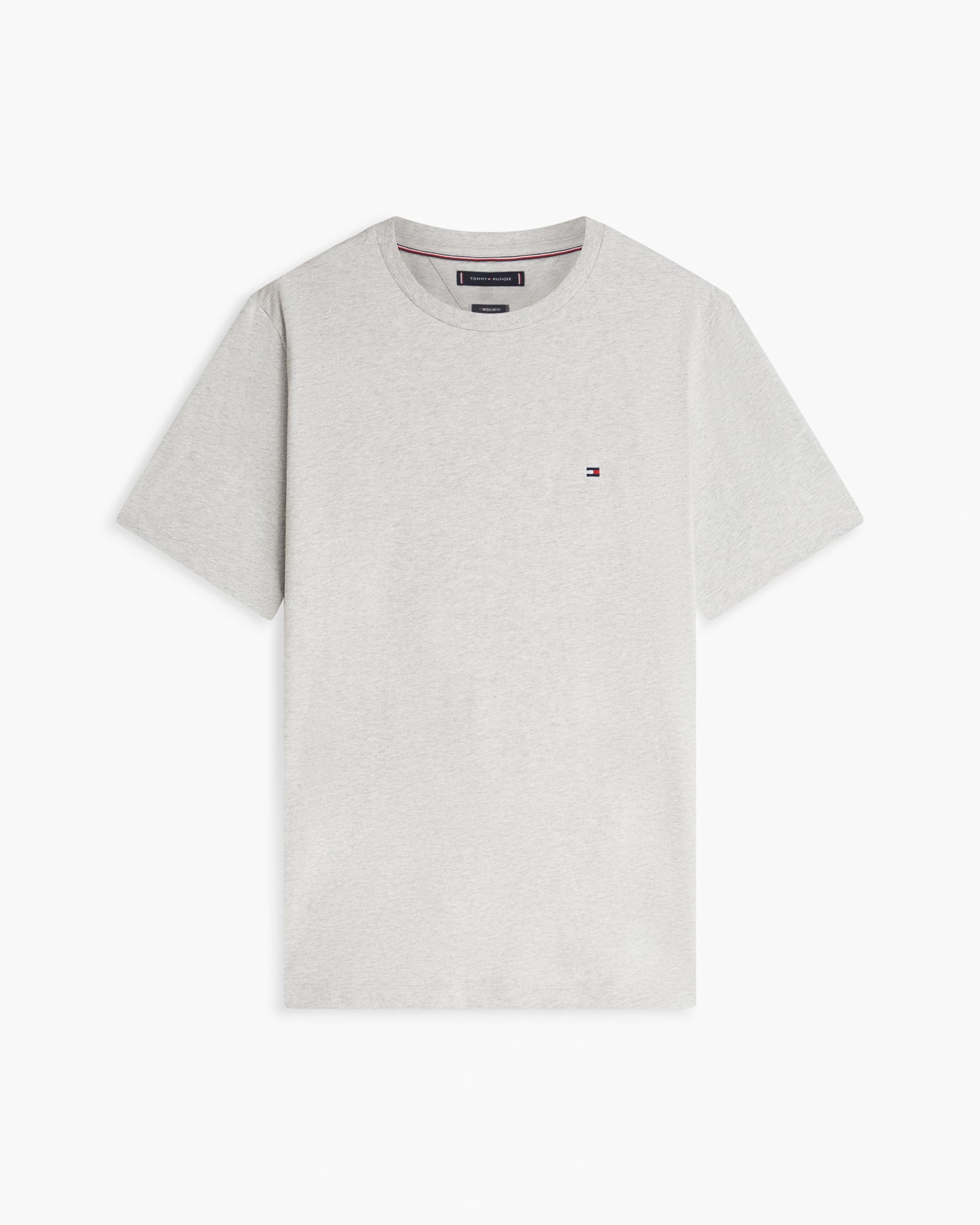 Tommy Hilfiger Essential Seasonal Regular Fit Solid Mens T-Shirt - Light Grey Heather | CHO | Designer Mens Short Sleeve T-Shirts & Tops