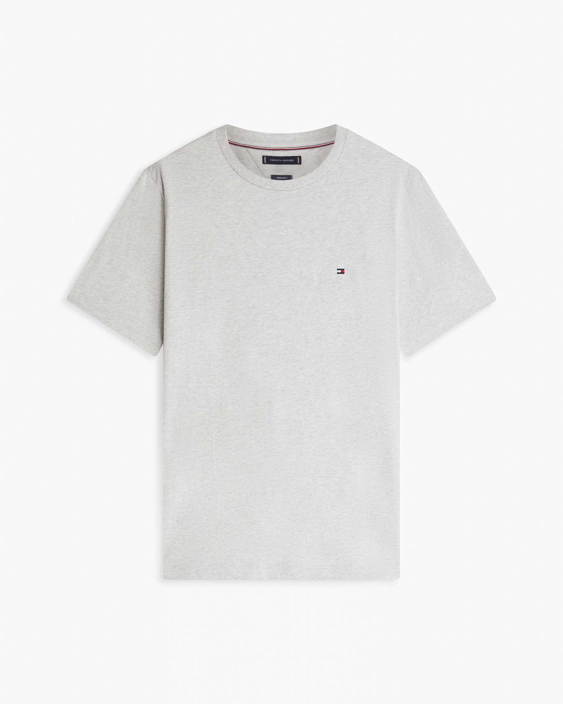 Tommy Hilfiger Essential Seasonal Regular Fit Solid Mens T-Shirt - Light Grey Heather | CHO | Designer Mens Short Sleeve T-Shirts & Tops