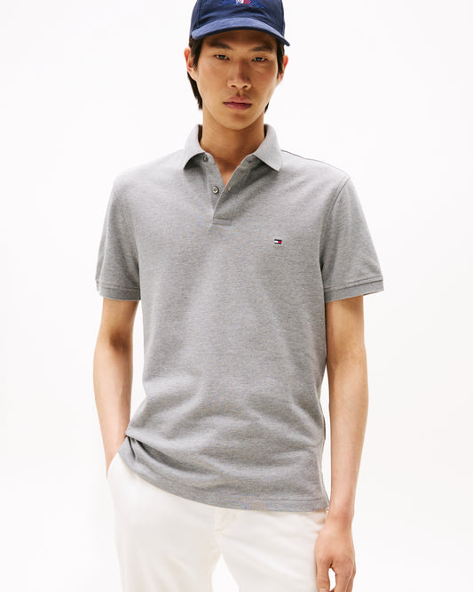 Tommy Hilfiger 1985 Regular Fit Mens Polo - Medium Grey Heather | CHO | Designer Mens Short Sleeve Polo Shirts
