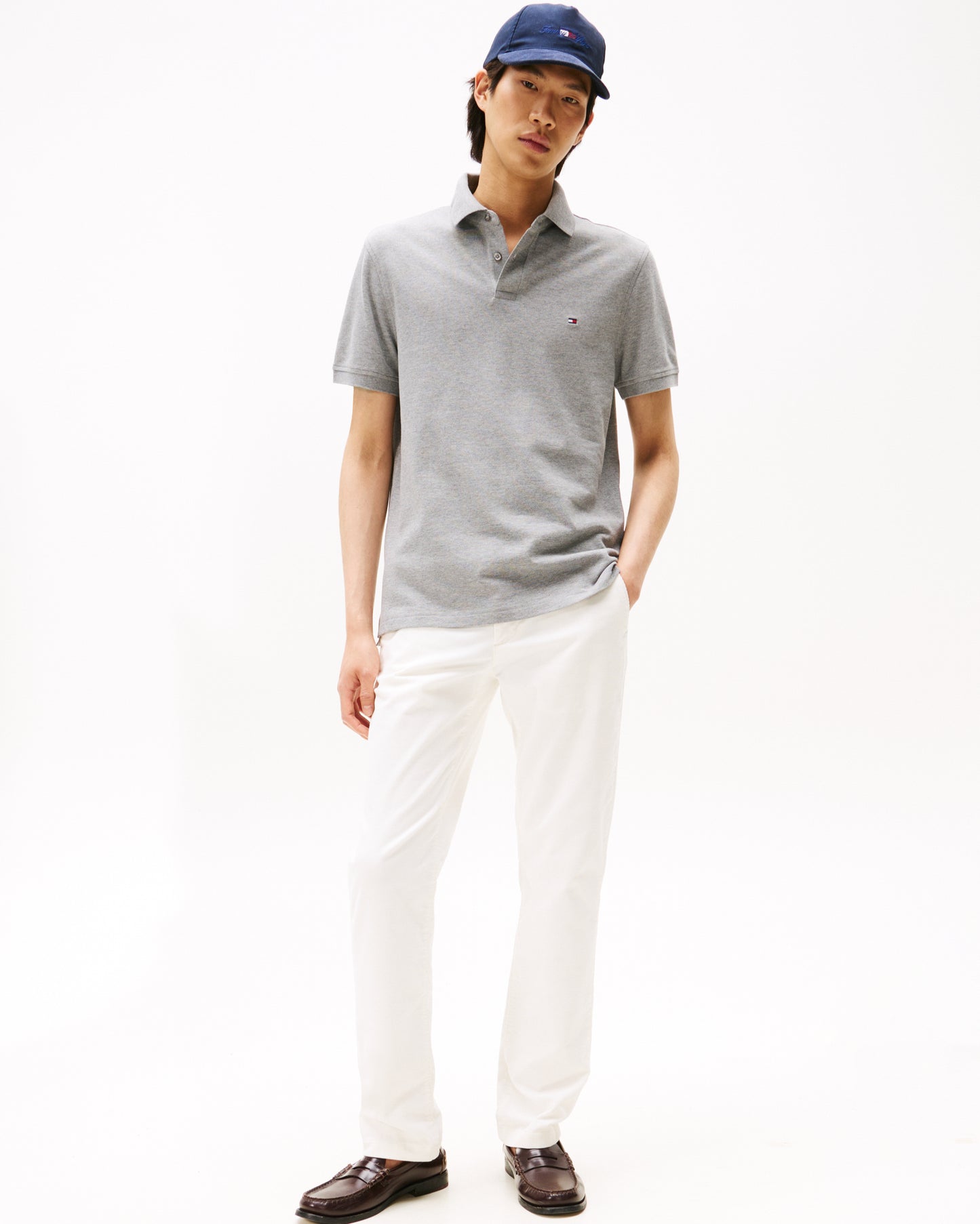 Tommy Hilfiger 1985 Regular Fit Mens Polo - Medium Grey Heather