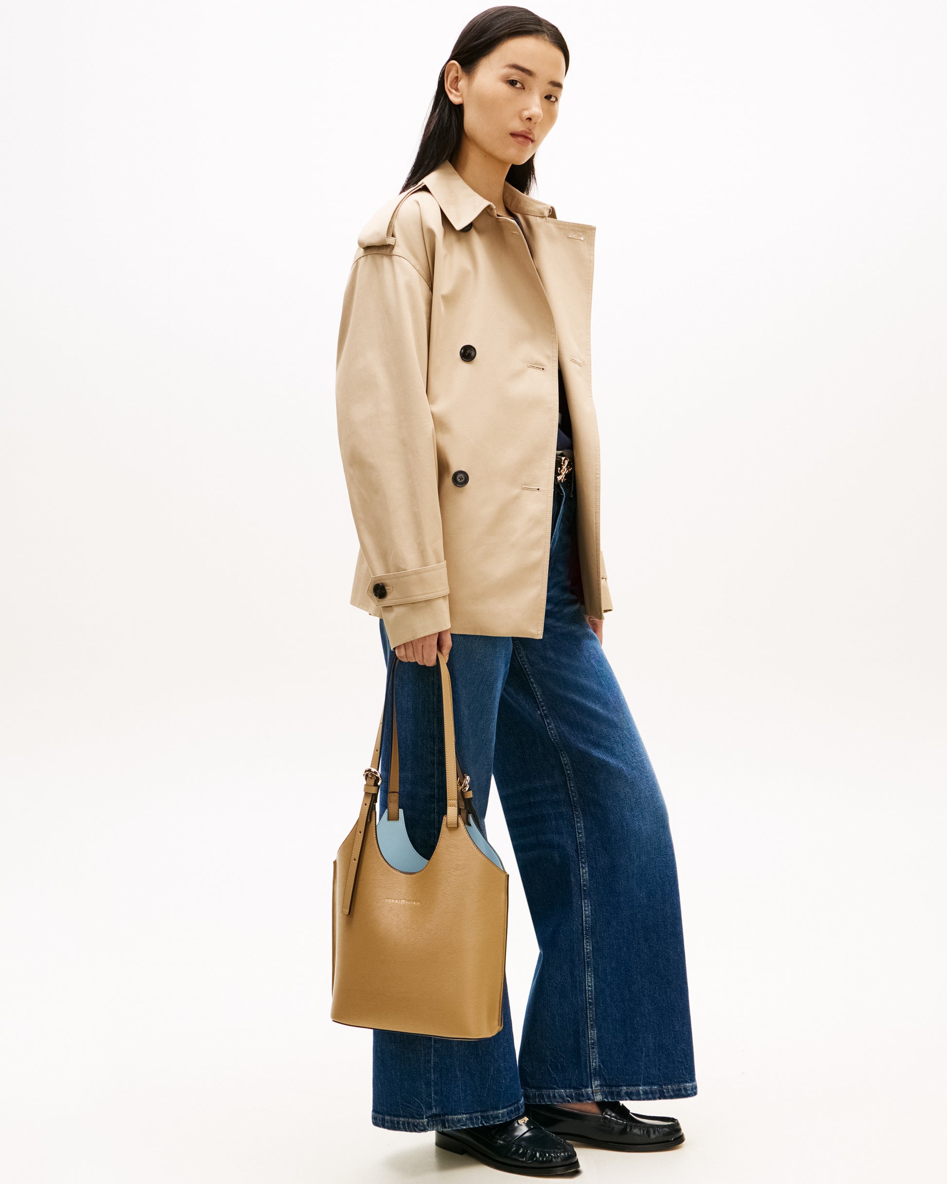 Tommy Hilfiger TH Modern Womens Mini Tote Bag - Safari Canvas | CHO | Designer Womens Tote Bags