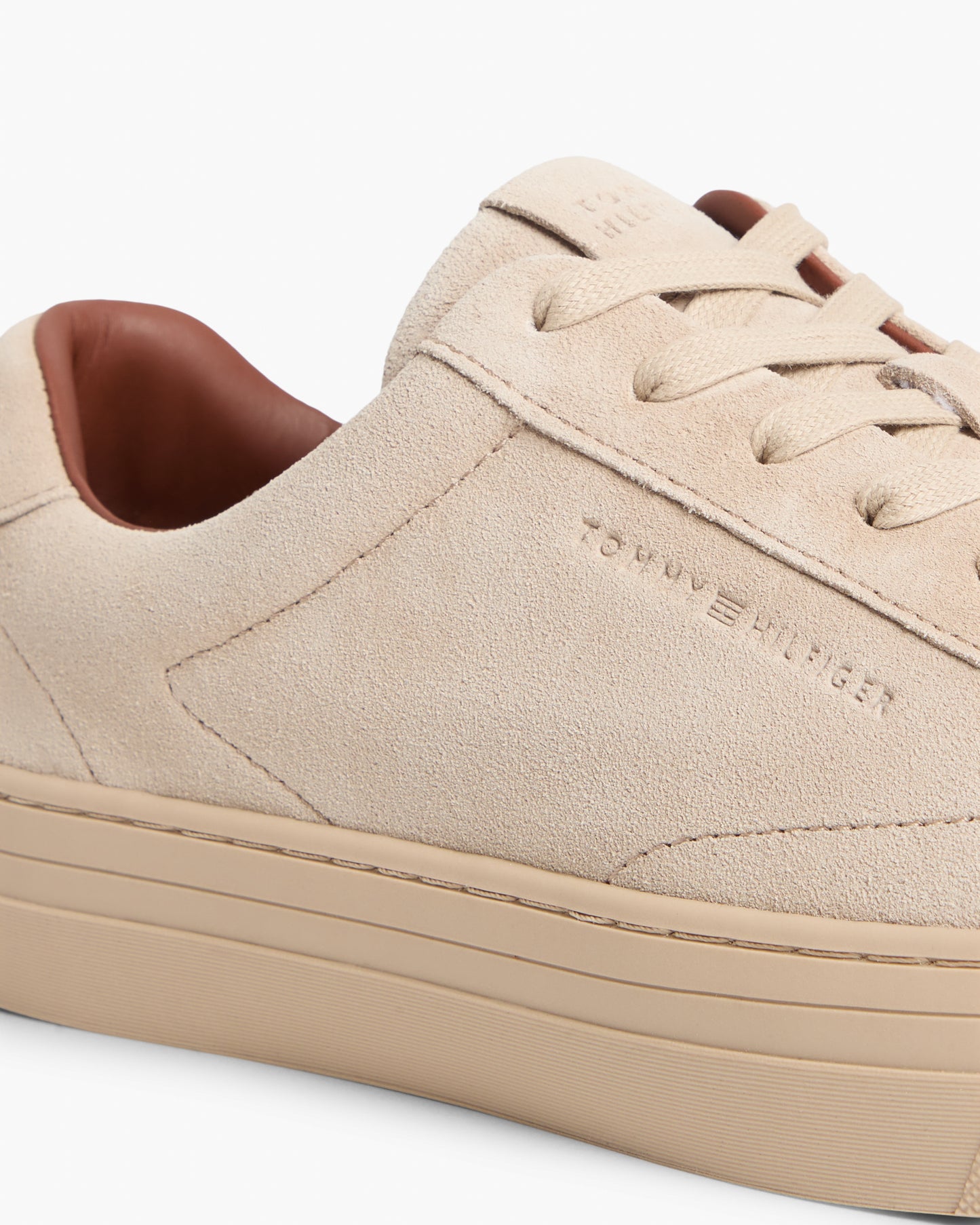 Tommy Hilfiger Park Premium Suede Mens Trainers - Sandalwood | CHO | Designer Mens Trainers