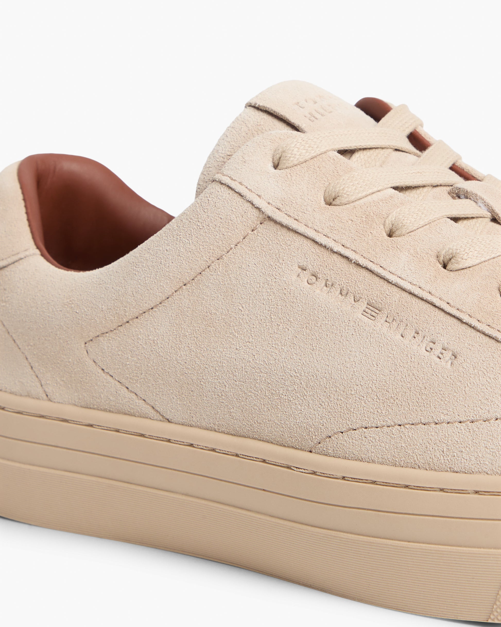 Tommy Hilfiger Park Premium Suede Mens Trainers - Sandalwood | CHO | Designer Mens Trainers