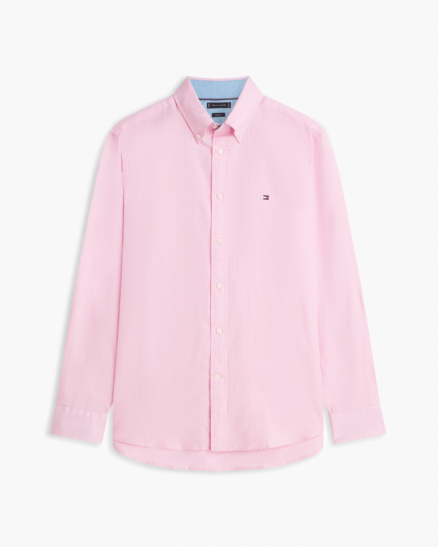 Tommy Hilfiger Linen Blend Solid Mens Long Sleeve Shirt - Classic Pink