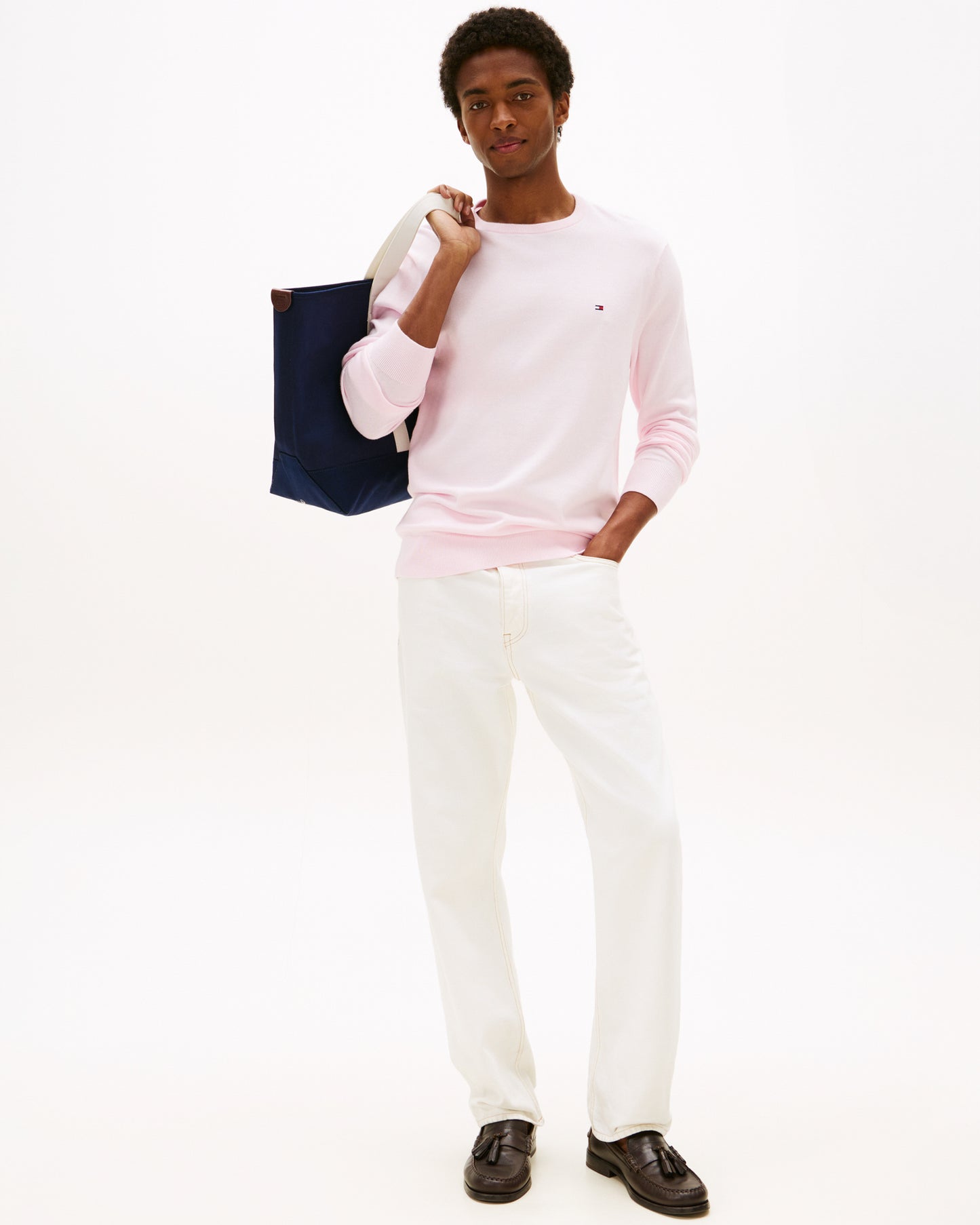 Tommy Hilfiger Essential Cotton Crew Neck Mens Sweatshirt - Pink Lily