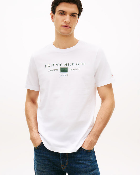 Tommy Hilfiger Brand Love Mono Stack Mens T-Shirt - White