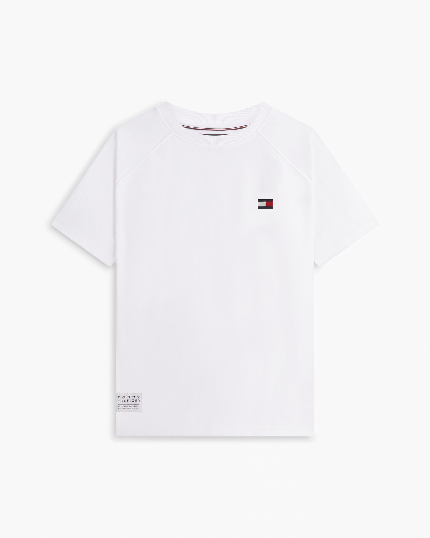 Tommy Hilfiger Tommy Flag Elevated Mens T-Shirt - White | CHO | Designer Mens Short Sleeve T-Shirts & Tops