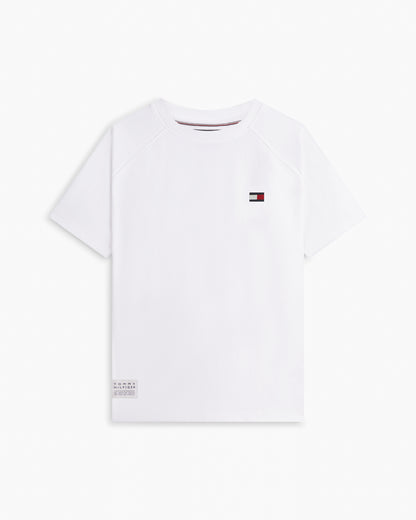 Tommy Hilfiger Tommy Flag Elevated Mens T-Shirt - White | CHO | Designer Mens Short Sleeve T-Shirts & Tops