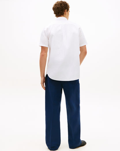 Tommy Hilfiger Linen Blend Solid Mens Short Sleeve Shirt - White