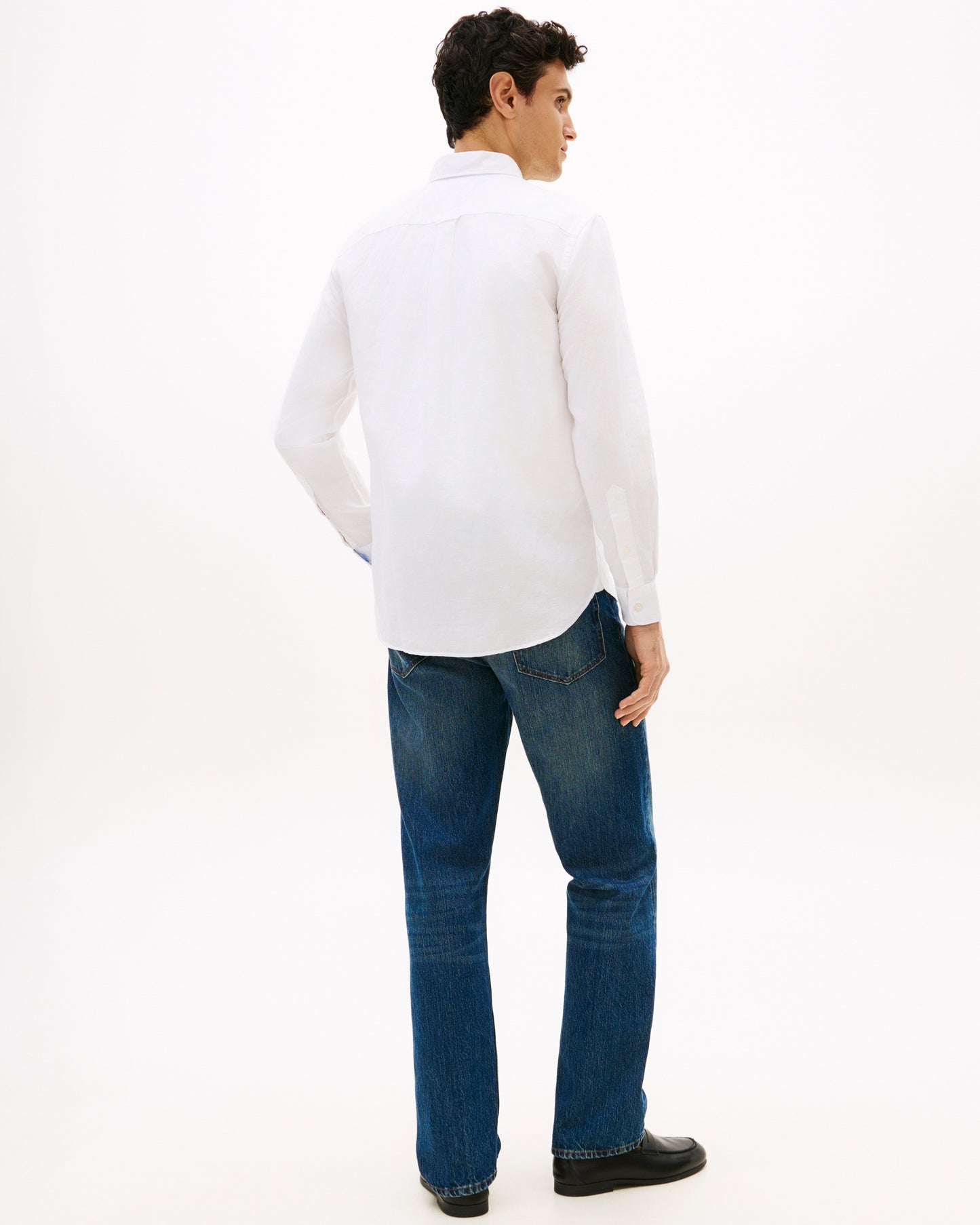 Tommy Hilfiger Linen Blend Solid Mens Long Sleeve Shirt - White