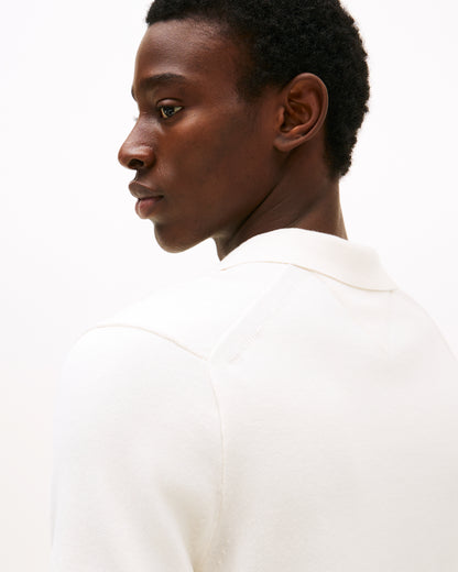 Tommy Hilfiger Essential Cotton Mens Knitted Polo - Ivory Petal