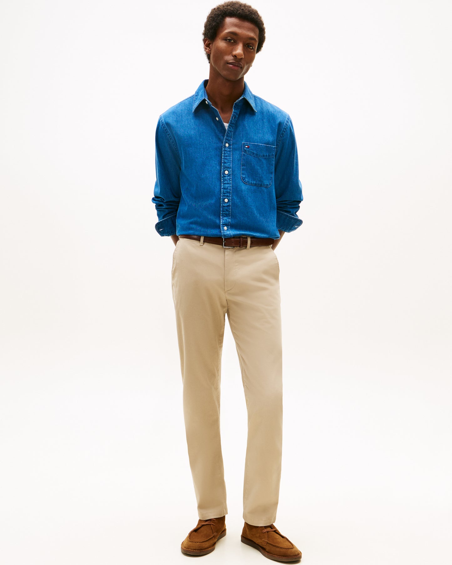 Tommy Hilfiger Core Denton Essential Mens Straight Twill Chinos - Batique Khaki