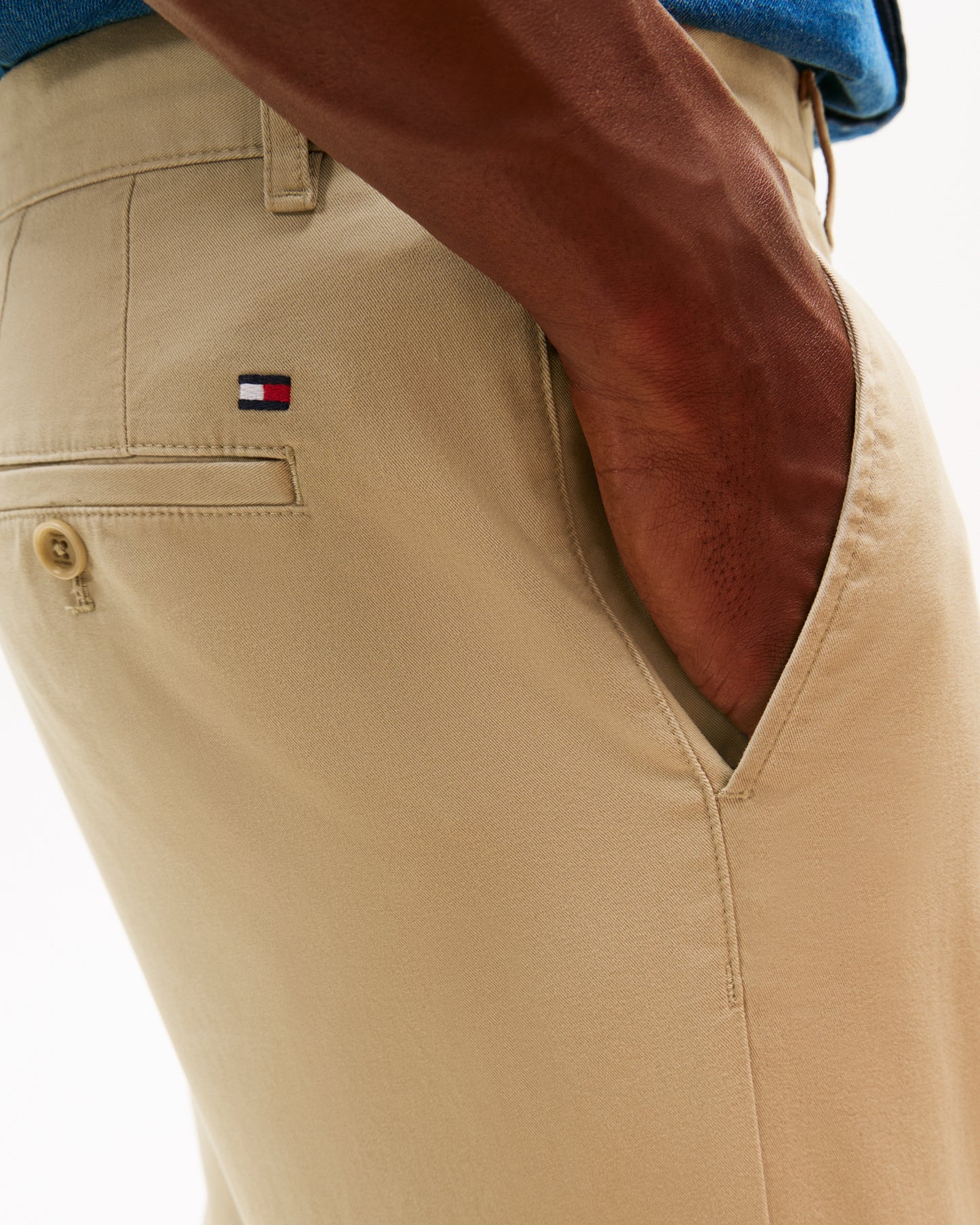 Tommy Hilfiger Core Denton Essential Mens Straight Twill Chinos - Batique Khaki