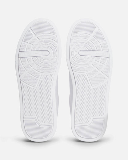 Tommy Hilfiger Court Leather Detail Mens Trainer - White/Universal Grey