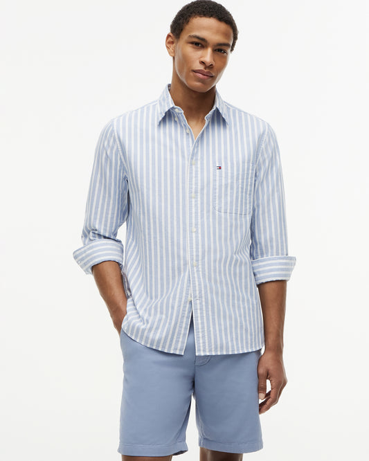 Tommy Hilfiger Heritage Oxford Mens Long Sleeve Striped Shirt - Regal Blue/Stripe