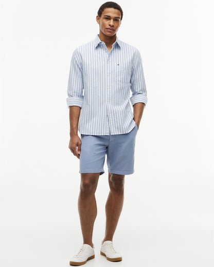 Tommy Hilfiger Heritage Oxford Mens Long Sleeve Striped Shirt - Regal Blue/Stripe | CHO | Designer Mens Long Sleeve Shirts