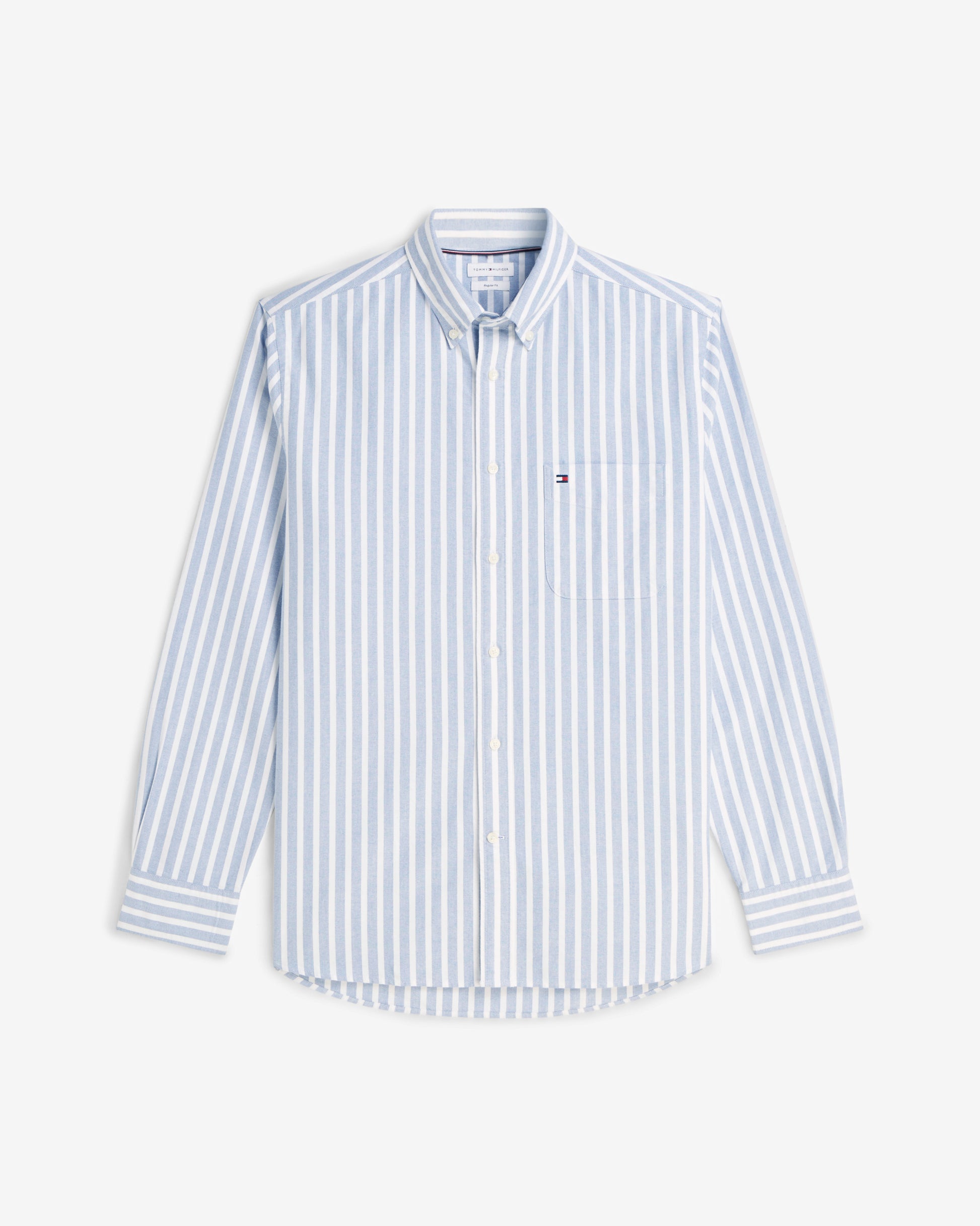 Tommy Hilfiger Heritage Oxford Mens Long Sleeve Striped Shirt - Regal Blue/Stripe | CHO | Designer Mens Long Sleeve Shirts