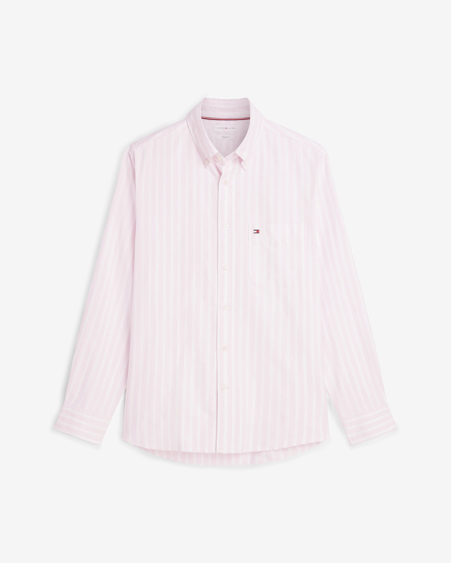 Tommy Hilfiger Heritage Oxford Mens Long Sleeve Striped Shirt - Rose Petal/Stripe | CHO | Designer Mens Long Sleeve Shirts
