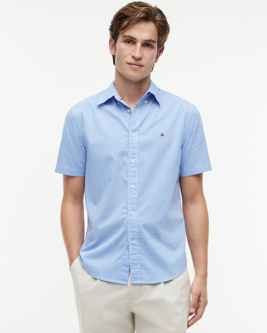 Tommy Hilfiger Flex Poplin Gingham Mens Shirt - Blue Spell/Check