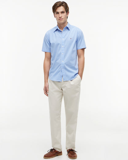 Tommy Hilfiger Flex Poplin Gingham Mens Shirt - Blue Spell/Check | CHO | Designer Mens Shirts