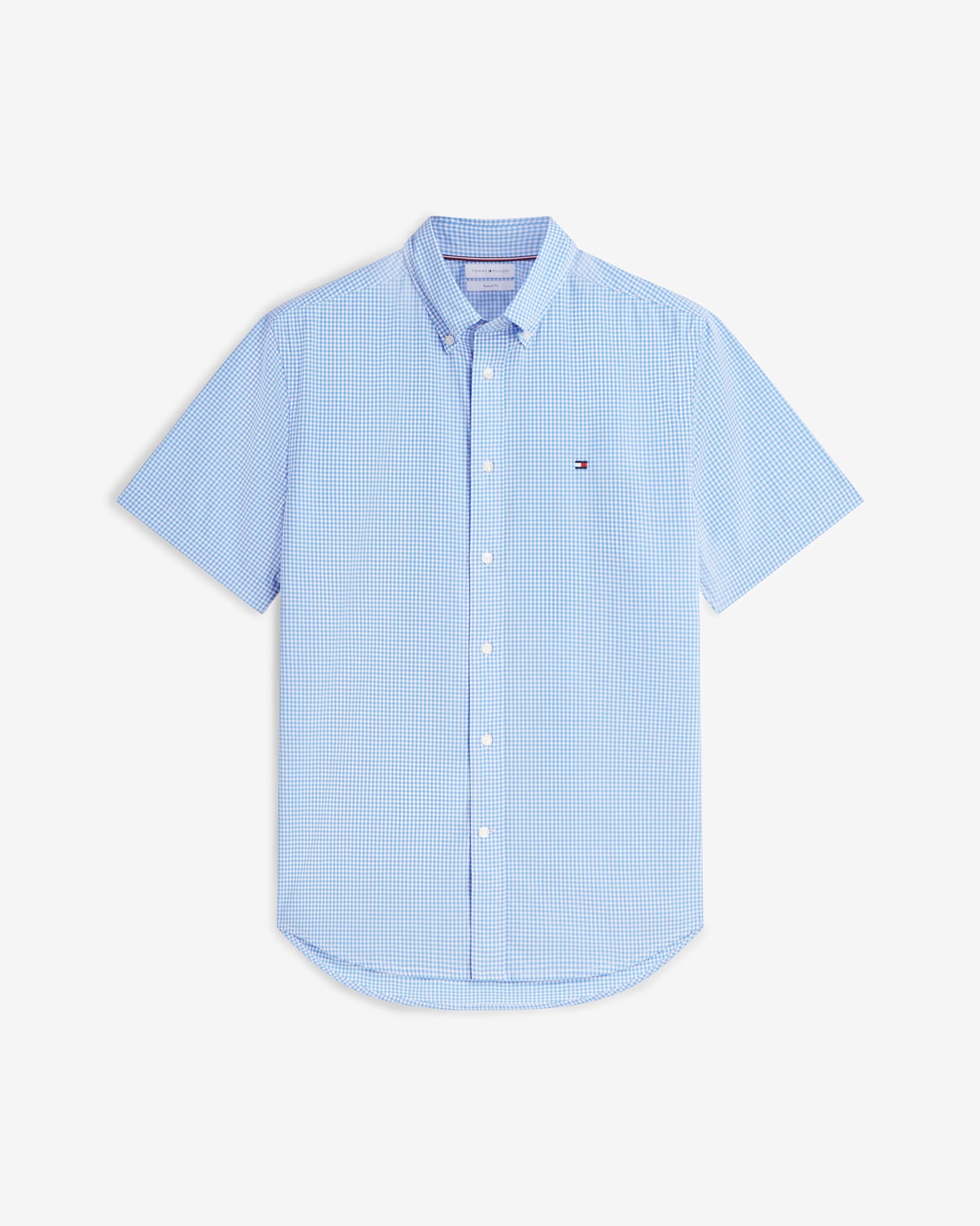 Tommy Hilfiger Flex Poplin Gingham Mens Shirt - Blue Spell/Check | CHO | Designer Mens Shirts