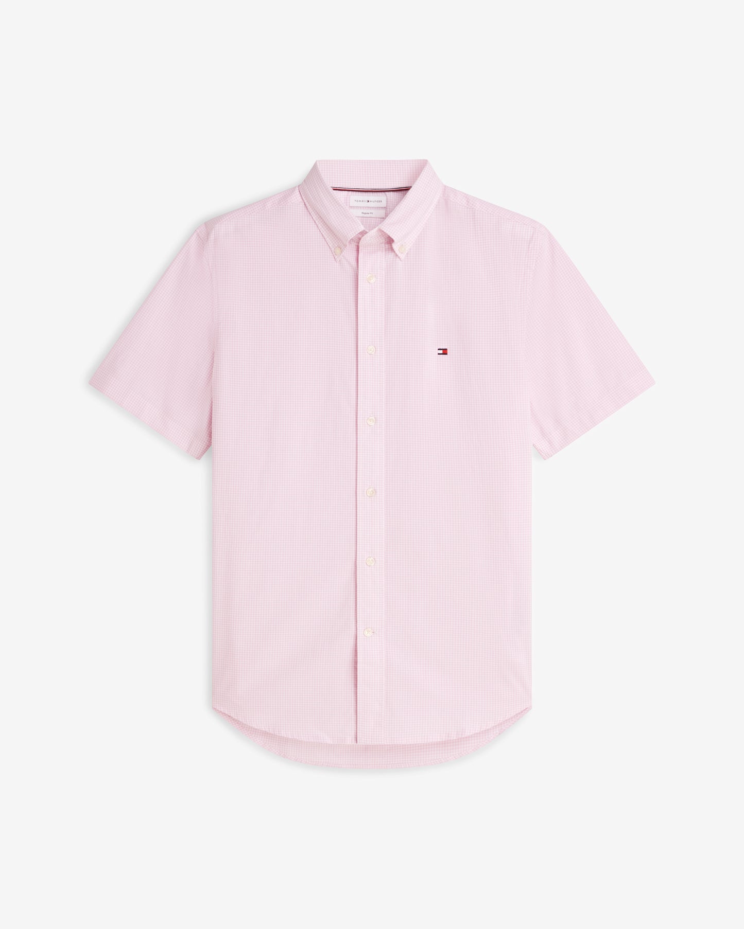 Tommy Hilfiger Flex Poplin Gingham Mens Shirt - Classic Pink/Check | CHO | Designer Mens Shirts