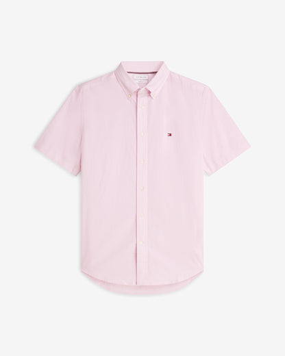 Tommy Hilfiger Flex Poplin Gingham Mens Shirt - Classic Pink/Check | CHO | Designer Mens Shirts
