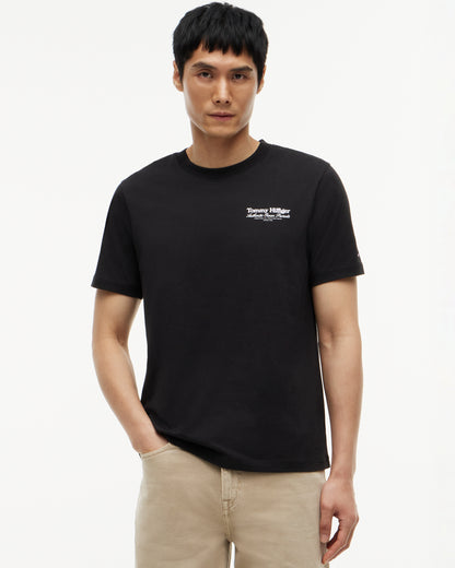 Tommy Hilfiger Nautical Back Graphic Mens T - Shirt - Black | CHO | Designer Mens Graphic T - Shirts