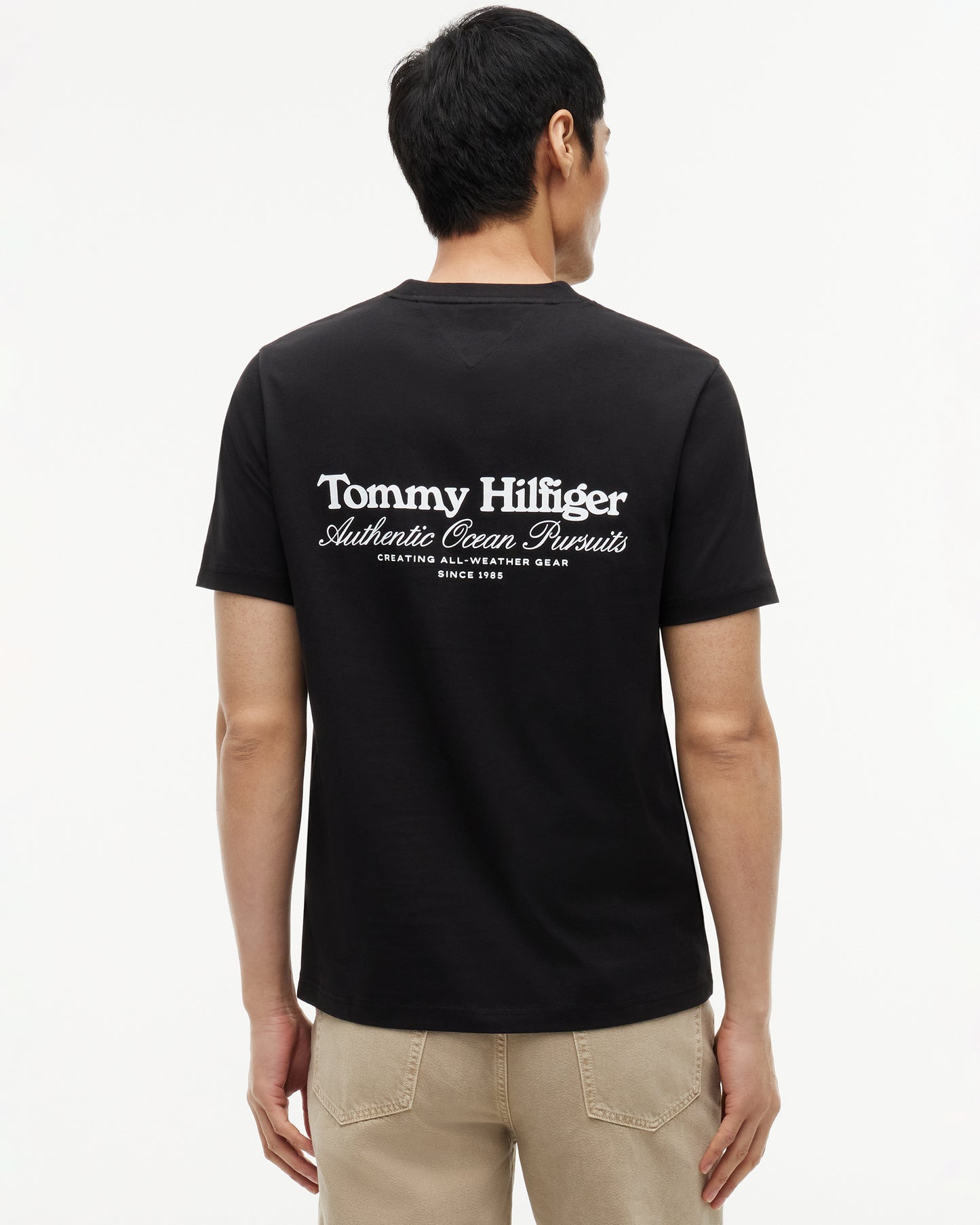 Tommy Hilfiger Nautical Back Graphic Mens T - Shirt - Black | CHO | Designer Mens Graphic T - Shirts