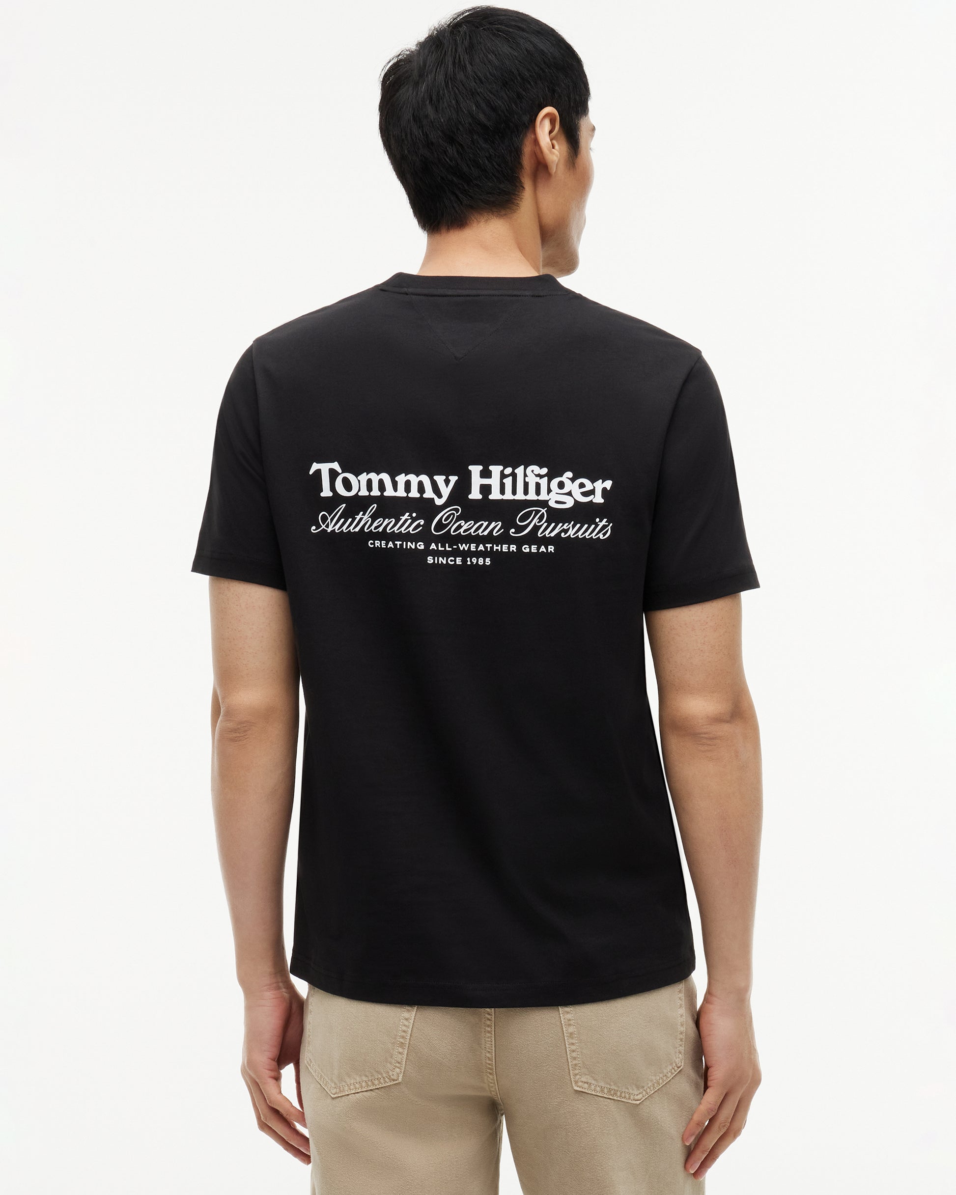 Tommy Hilfiger Nautical Back Graphic Mens T - Shirt - Black | CHO | Designer Mens Graphic T - Shirts