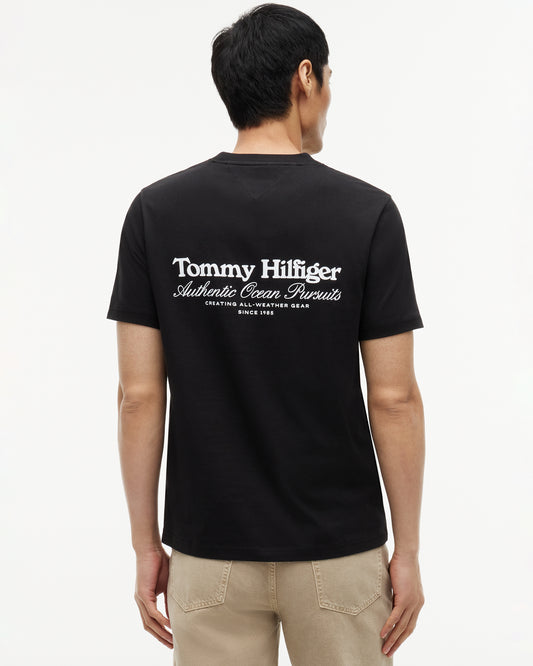 Tommy Hilfiger Nautical Back Graphic Mens T-Shirt - Black