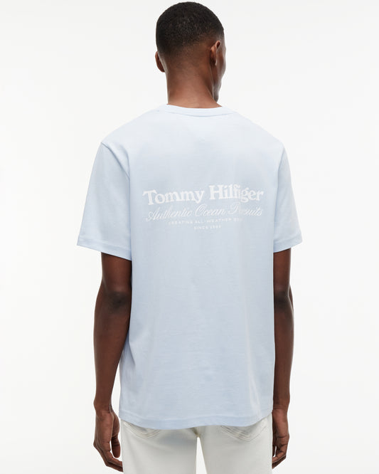 Tommy Hilfiger Nautical Back Graphic Mens T-Shirt - Breezy Blue