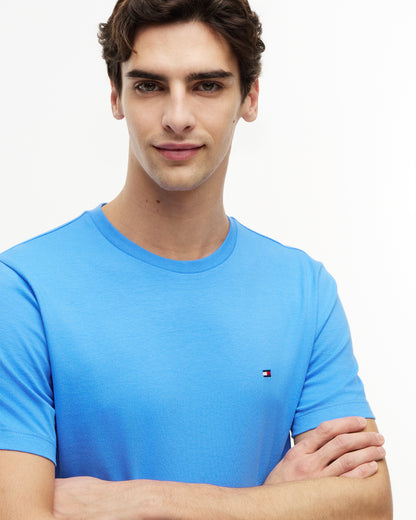 Tommy Hilfiger Essential Seasonal Regular Fit Solid Mens T - Shirt - Blue Spell | CHO | Designer Mens Short Sleeve T - Shirts & Tops
