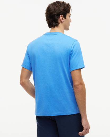 Tommy Hilfiger Essential Seasonal Regular Fit Solid Mens T - Shirt - Blue Spell | CHO | Designer Mens Short Sleeve T - Shirts & Tops
