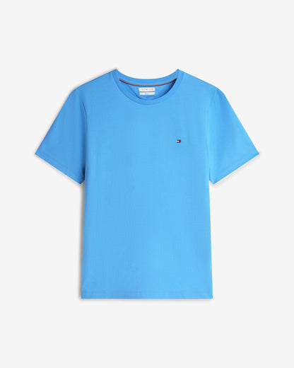 Tommy Hilfiger Essential Seasonal Regular Fit Solid Mens T - Shirt - Blue Spell | CHO | Designer Mens Short Sleeve T - Shirts & Tops
