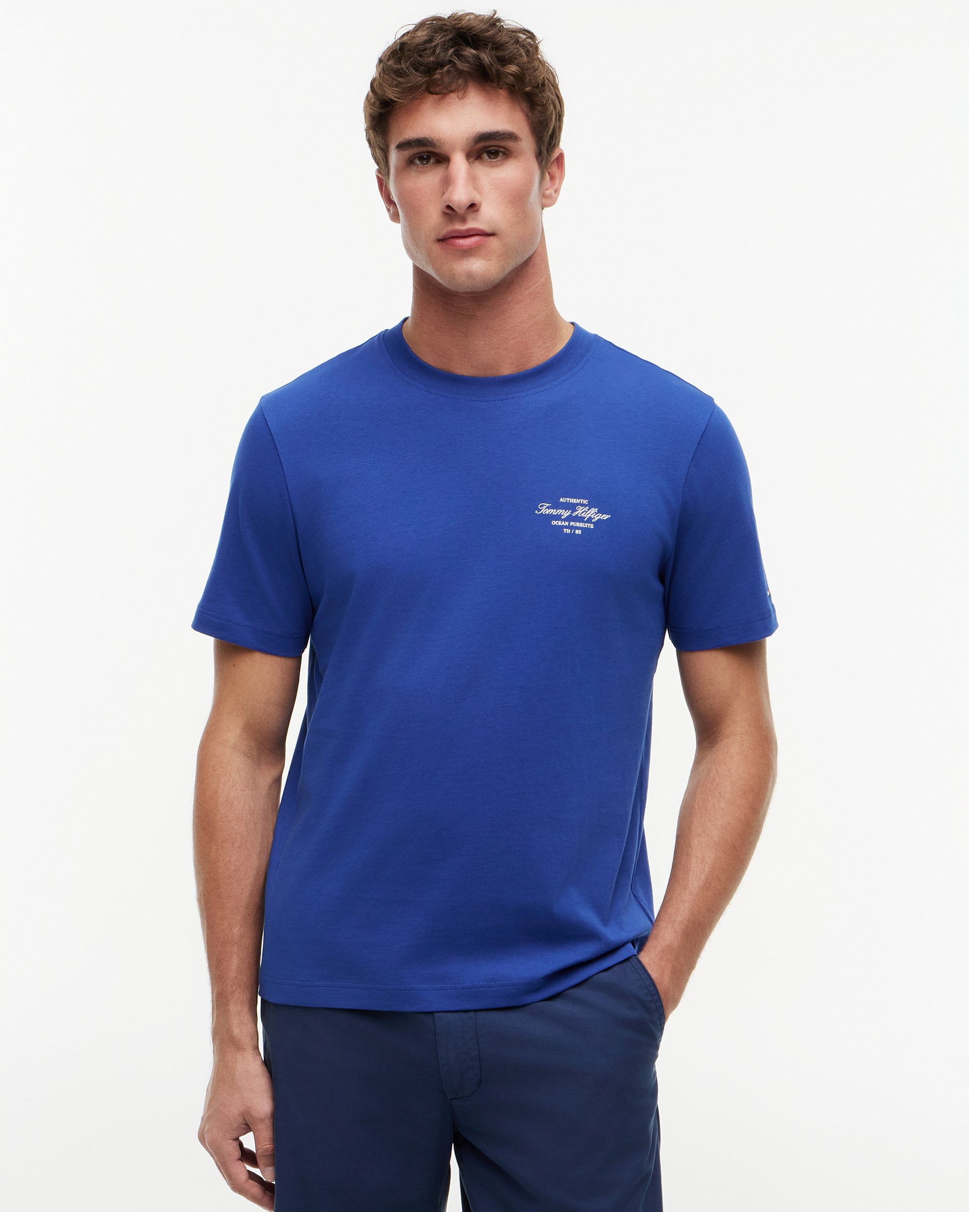 Tommy Hilfiger Nautical Back Photo Mens T - Shirt - Pigment Blue | CHO | Designer Mens Graphic T - Shirts