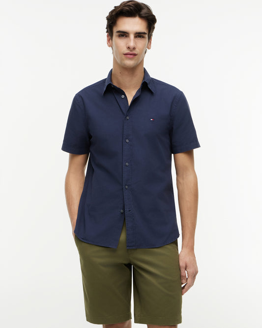 Tommy Hilfiger GMD Poplin Mens Short Sleeve Shirt - Carbon Navy