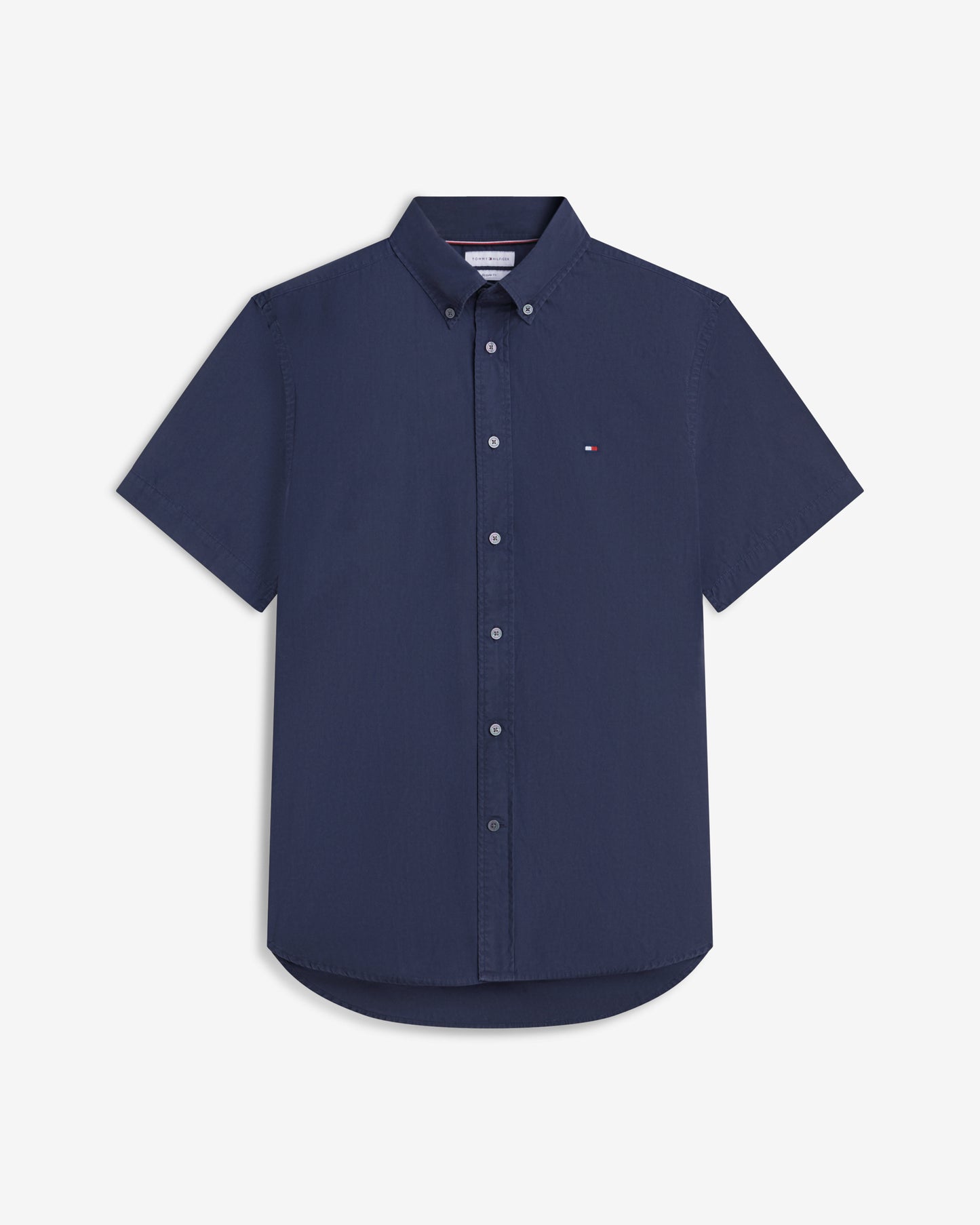 Tommy Hilfiger GMD Poplin Mens Short Sleeve Shirt - Carbon Navy | CHO | Designer Mens Short Sleeve Shirts