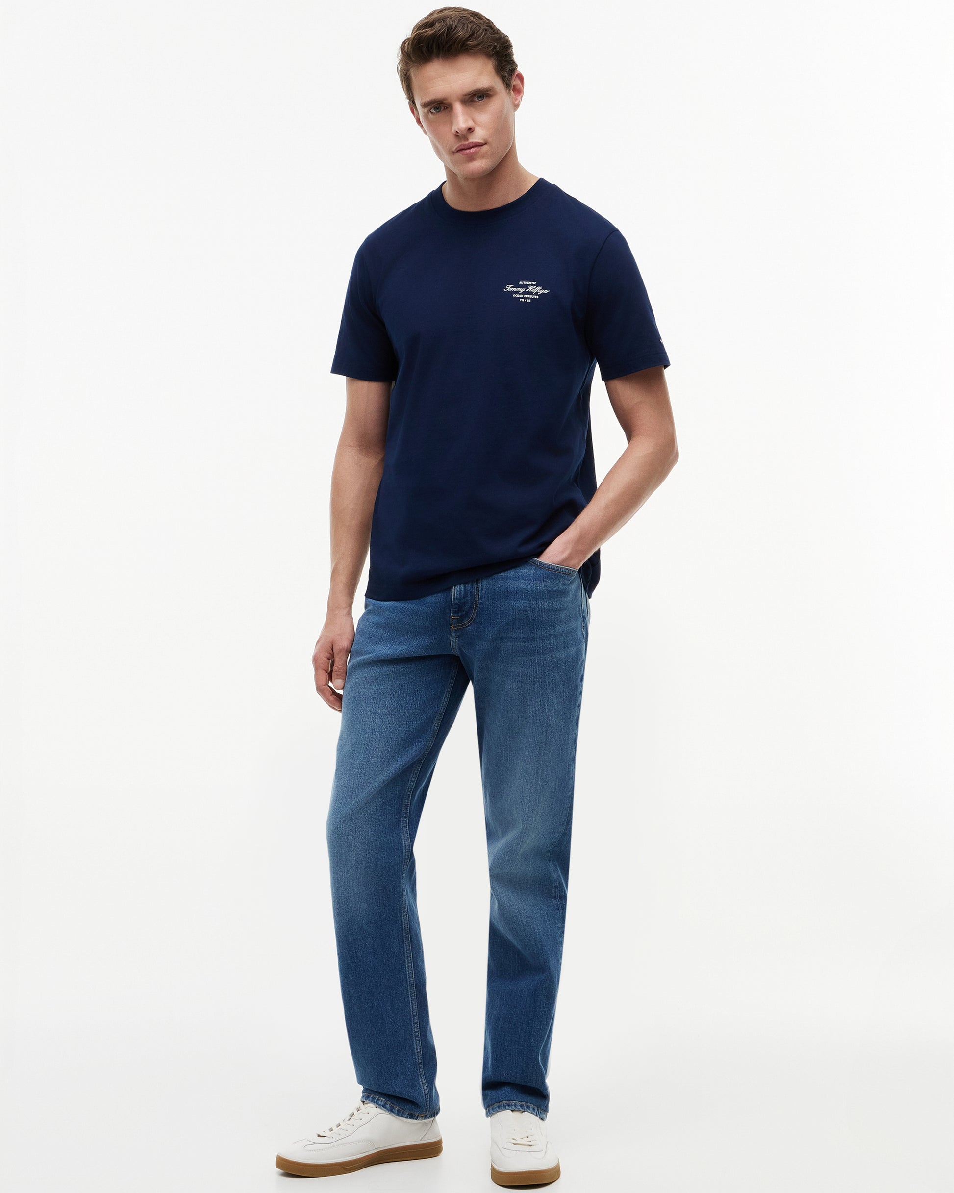 Tommy Hilfiger Nautical Back Photo Mens T - Shirt - Carbon Navy | CHO | Designer Mens Graphic T - Shirts