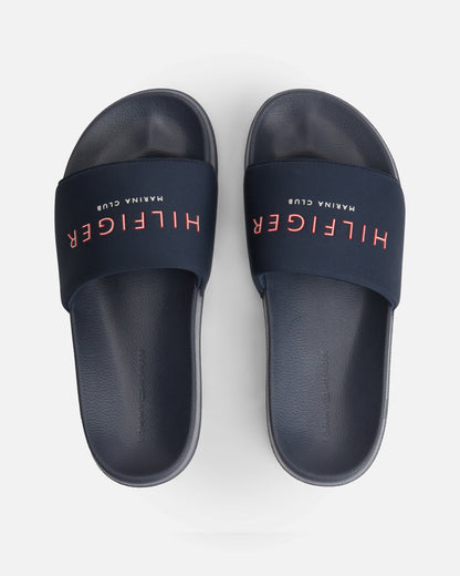 Tommy Hilfiger Hilifger Neoprene Mens Pool Slides - Desert Sky | CHO | Designer Mens Sandals