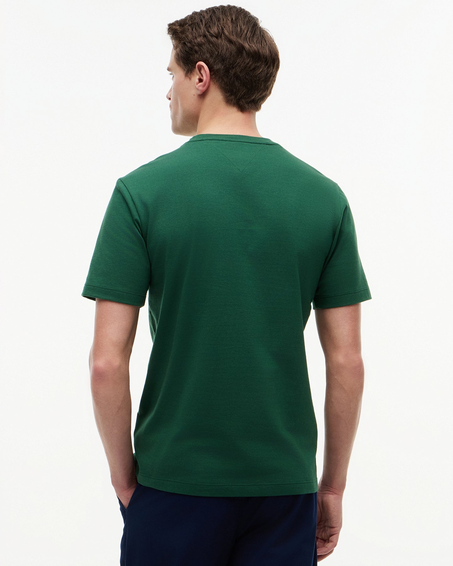 Tommy Hilfiger Essential Seasonal Regular Fit Solid Mens T - Shirt - Street Green | CHO | Designer Mens Short Sleeve T - Shirts & Tops