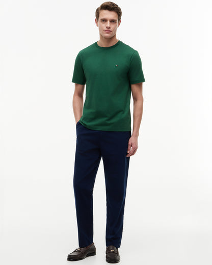 Tommy Hilfiger Essential Seasonal Regular Fit Solid Mens T - Shirt - Street Green | CHO | Designer Mens Short Sleeve T - Shirts & Tops