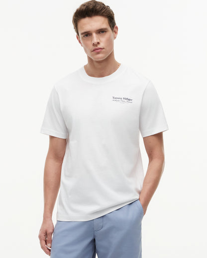 Tommy Hilfiger Nautical Back Graphic Mens T - Shirt - White | CHO | Designer Mens Graphic T - Shirts