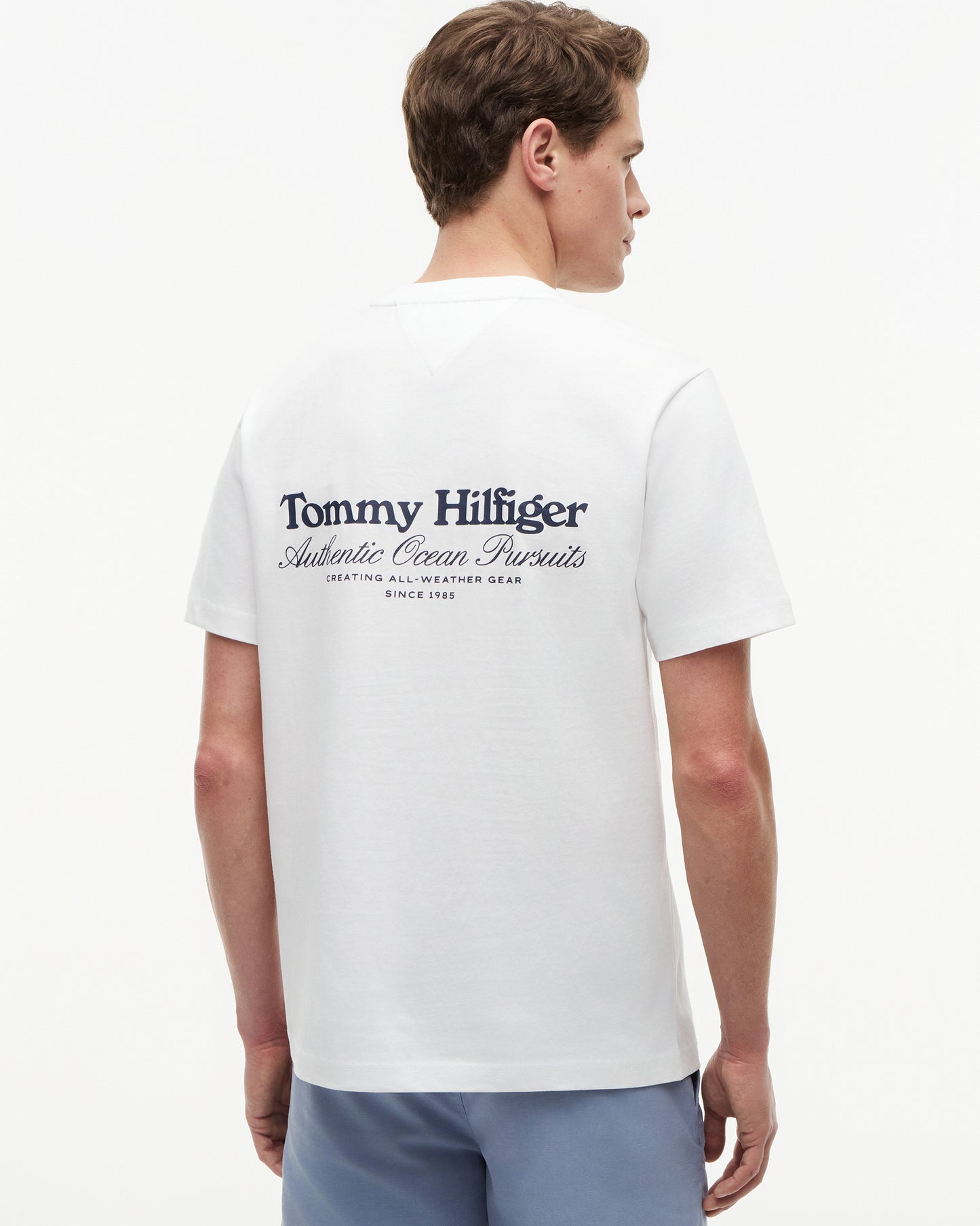 Tommy Hilfiger Nautical Back Graphic Mens T - Shirt - White | CHO | Designer Mens Graphic T - Shirts