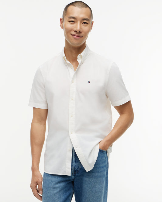 Tommy Hilfiger GMD Poplin Mens Short Sleeve Shirt - White