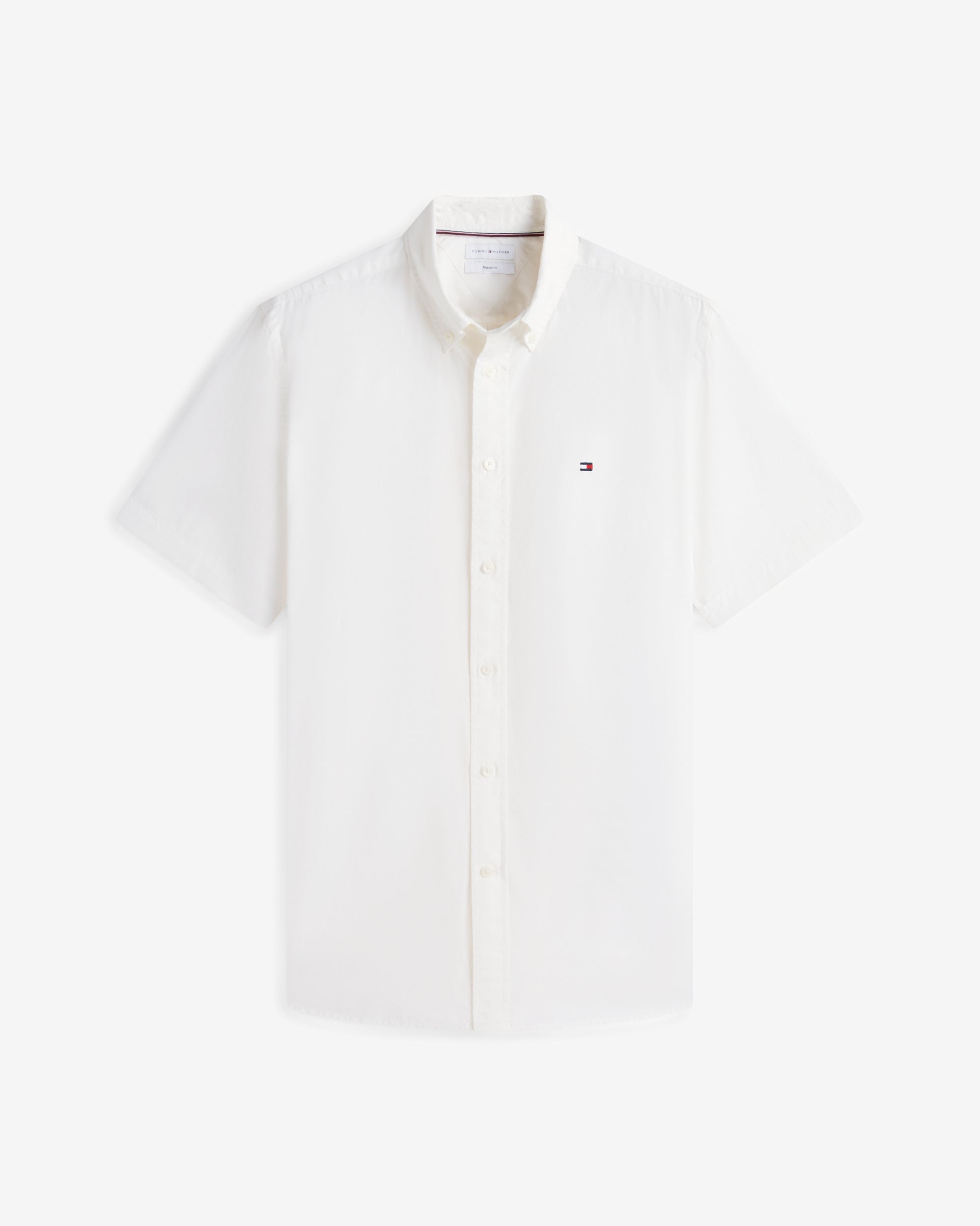 Tommy Hilfiger GMD Poplin Mens Short Sleeve Shirt - White | CHO | Designer Mens Short Sleeve Shirts