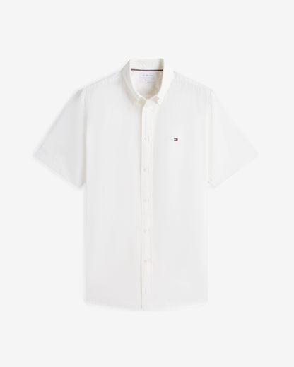Tommy Hilfiger GMD Poplin Mens Short Sleeve Shirt - White | CHO | Designer Mens Short Sleeve Shirts