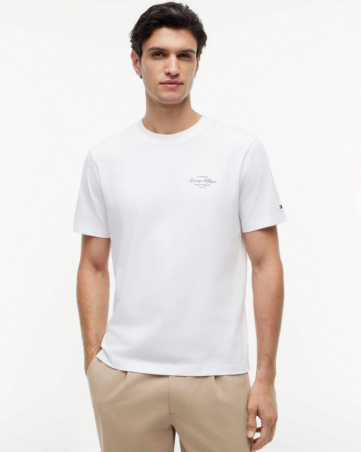 Tommy Hilfiger Nautical Back Photo Mens T - Shirt - White | CHO | Designer Mens Graphic T - Shirts