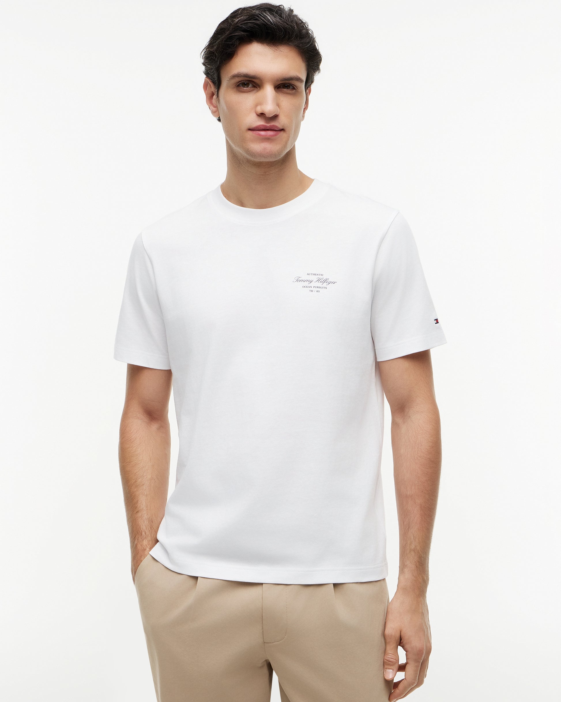 Tommy Hilfiger Nautical Back Photo Mens T - Shirt - White | CHO | Designer Mens Graphic T - Shirts