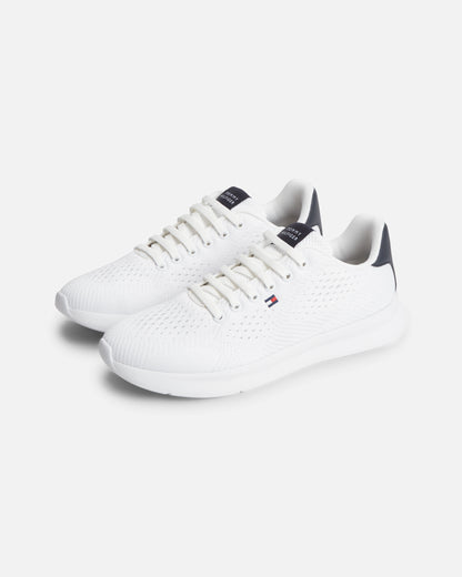 Tommy Hilfiger Lightweight Mens Knit Trainers - White | CHO | Designer Mens Trainers
